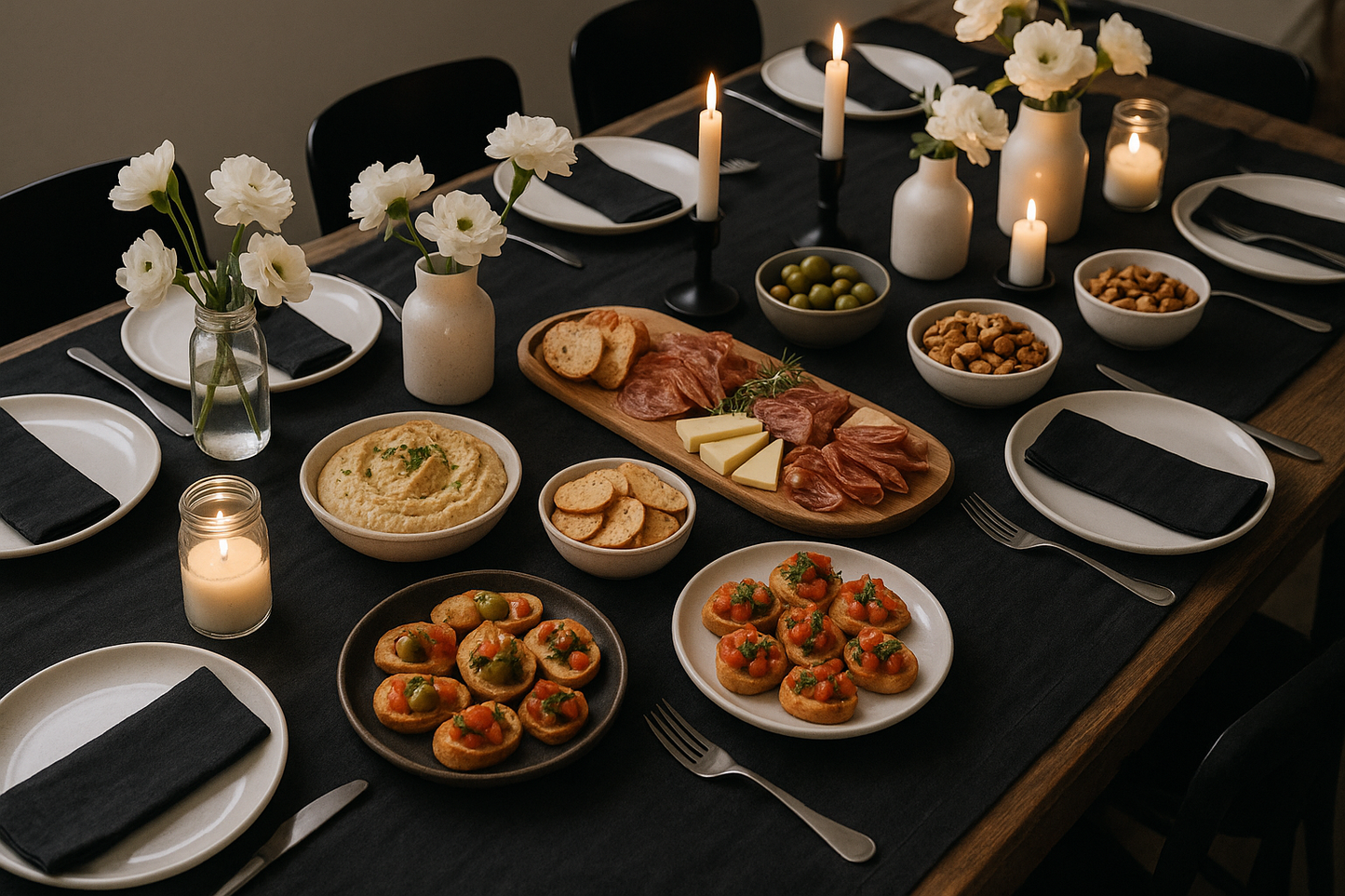 nice but can you add some family style appetizers? and make it a little less fancy